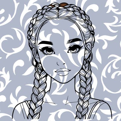 realistic girl with braids
