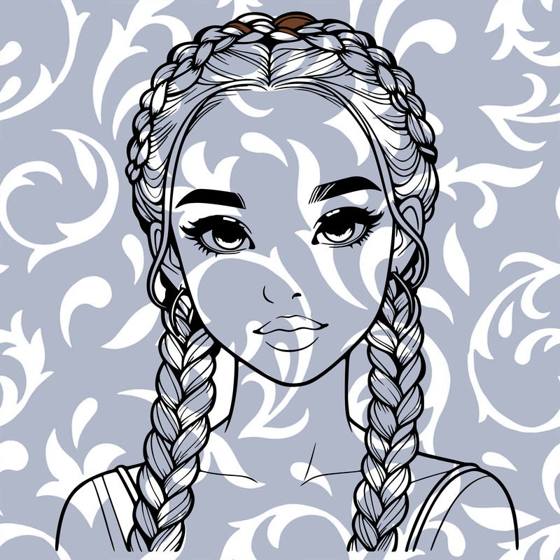 realistic girl with braids