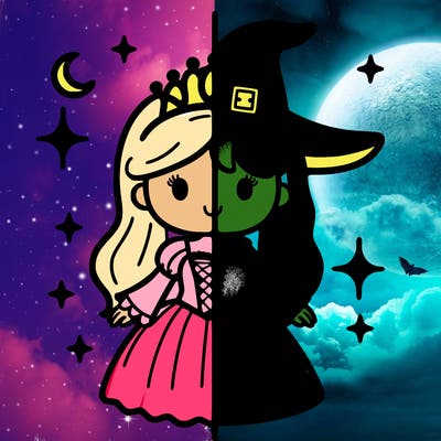 split princess and witch