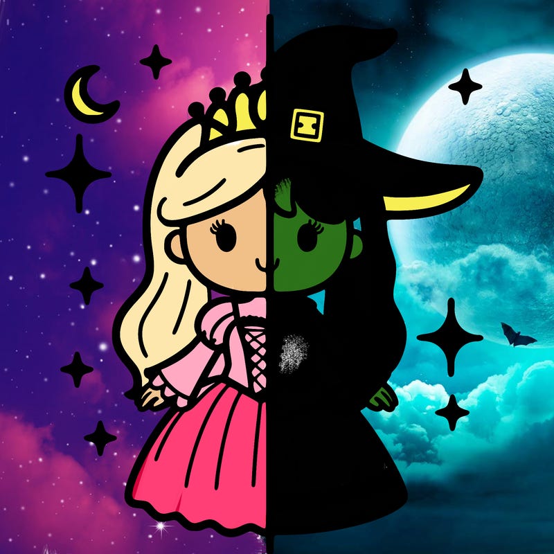 split princess and witch