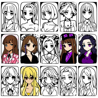 girls that look diffrent anime