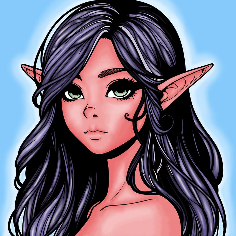 elf girl realistic dark fantasy