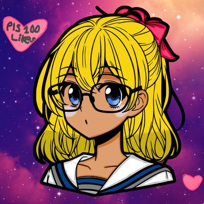 manga girl with glasses