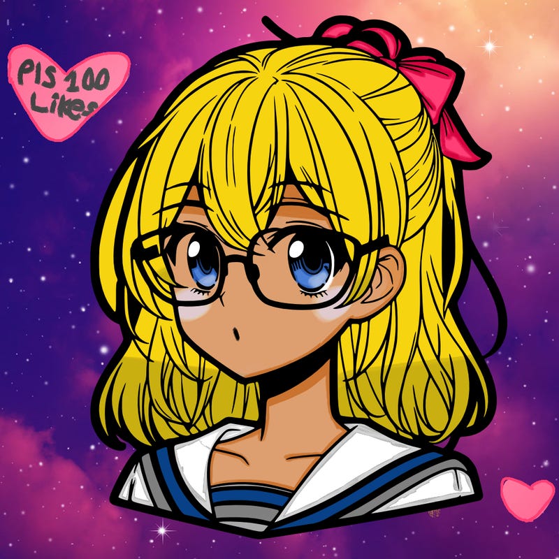 manga girl with glasses