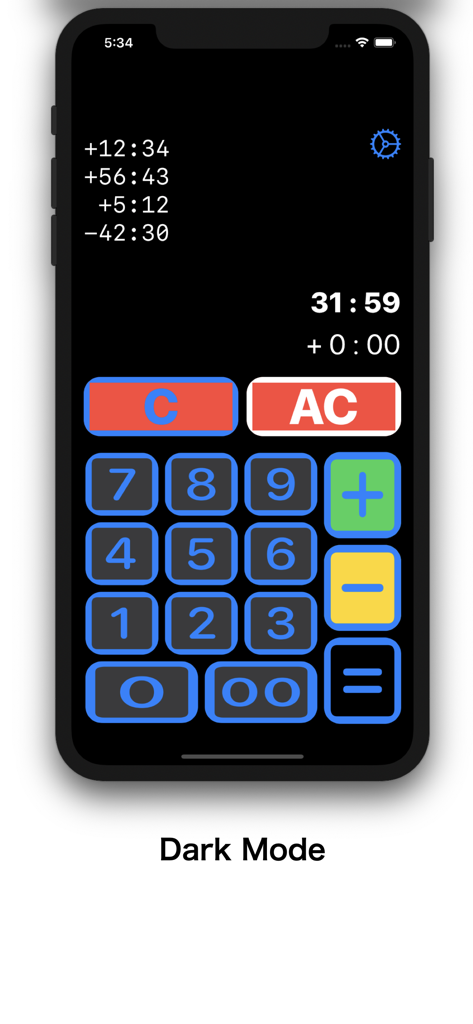 Time Calc. Pro - Time Calc Pro mobile app interface showing time calculations in dark mode