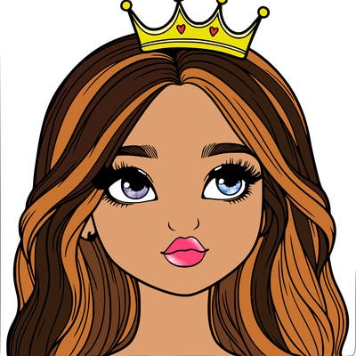 a realistic girl with a crown on
