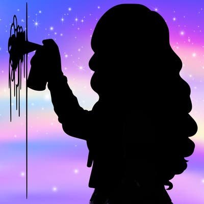 realistic girl with mask spray painting a wall