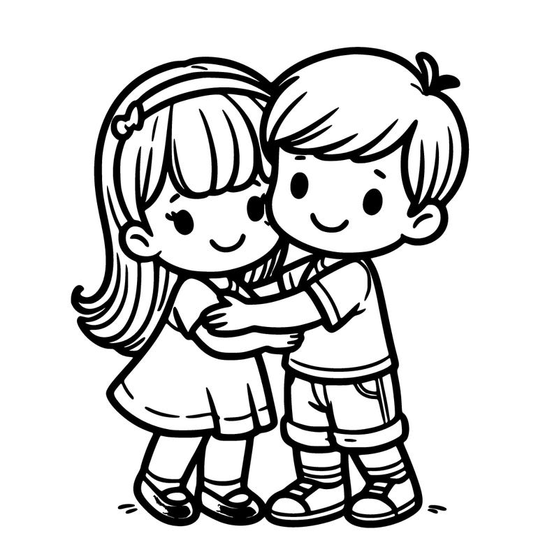 boy and girl hugging