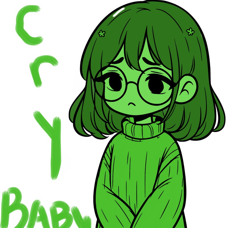 sad girl with glasses in a sweater