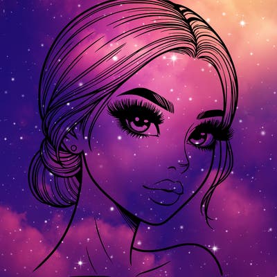 realistic girl with lashes