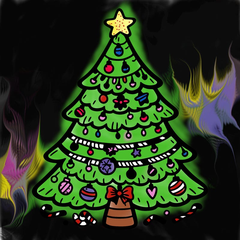 christmas tree with lots of details