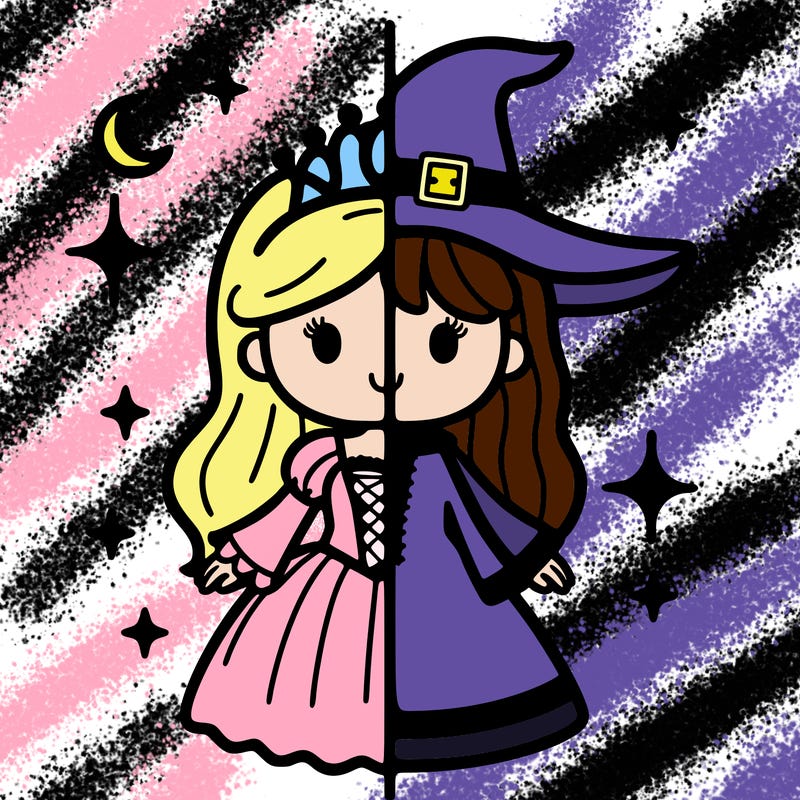 split princess and witch