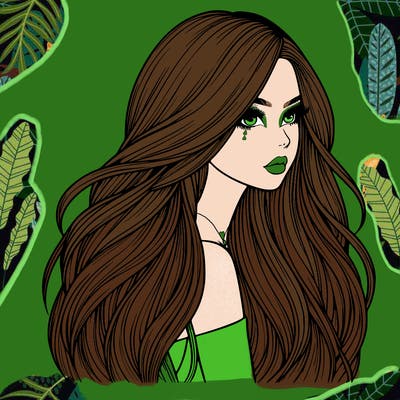 realistic girl with long realistic hair