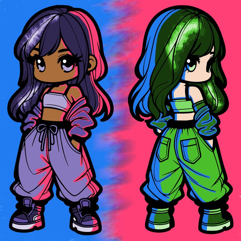 girl in crop top and baggy pants