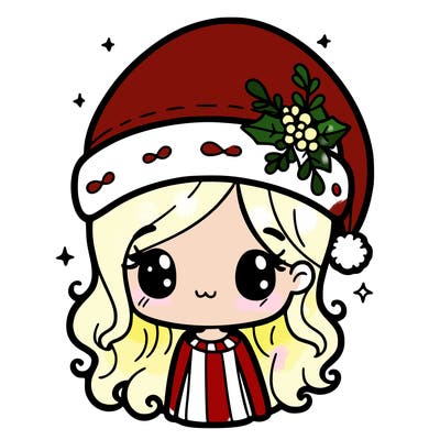 christmas hat girl