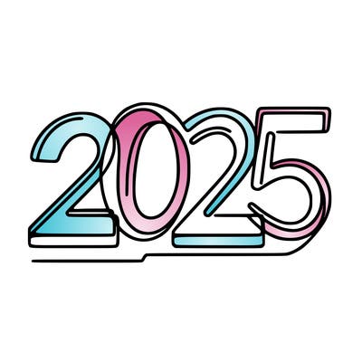 one line numbers sketch design “2025”