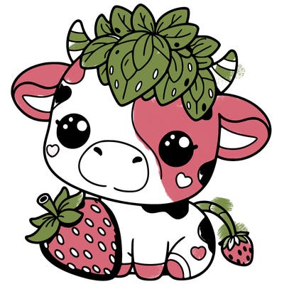 cute strawberry cow