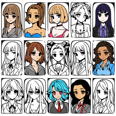 girls that look diffrent anime