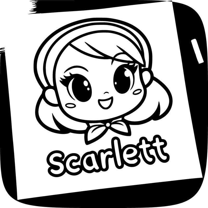 paper with name of scarlett on it