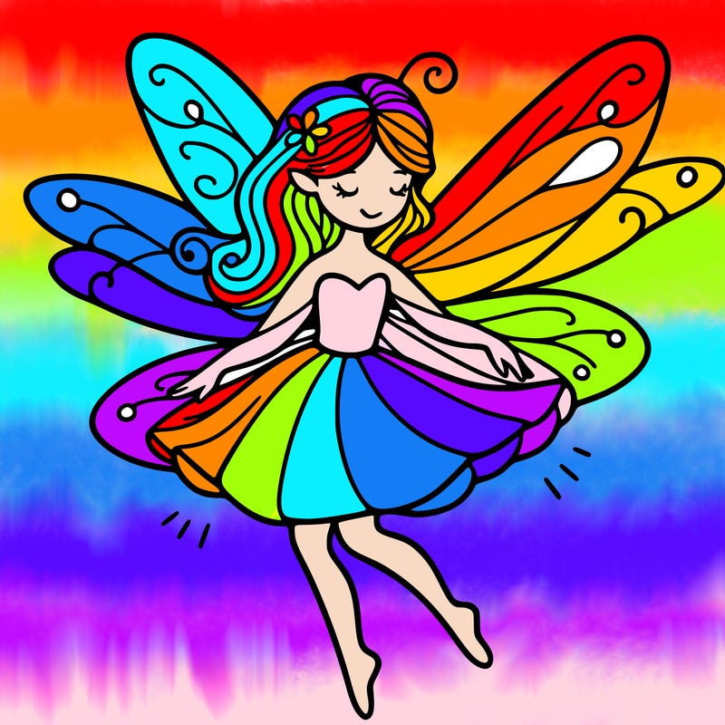 create a fairy with wings flying
