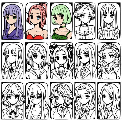 girls that look diffrent anime