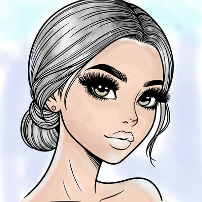 realistic girl with lashes