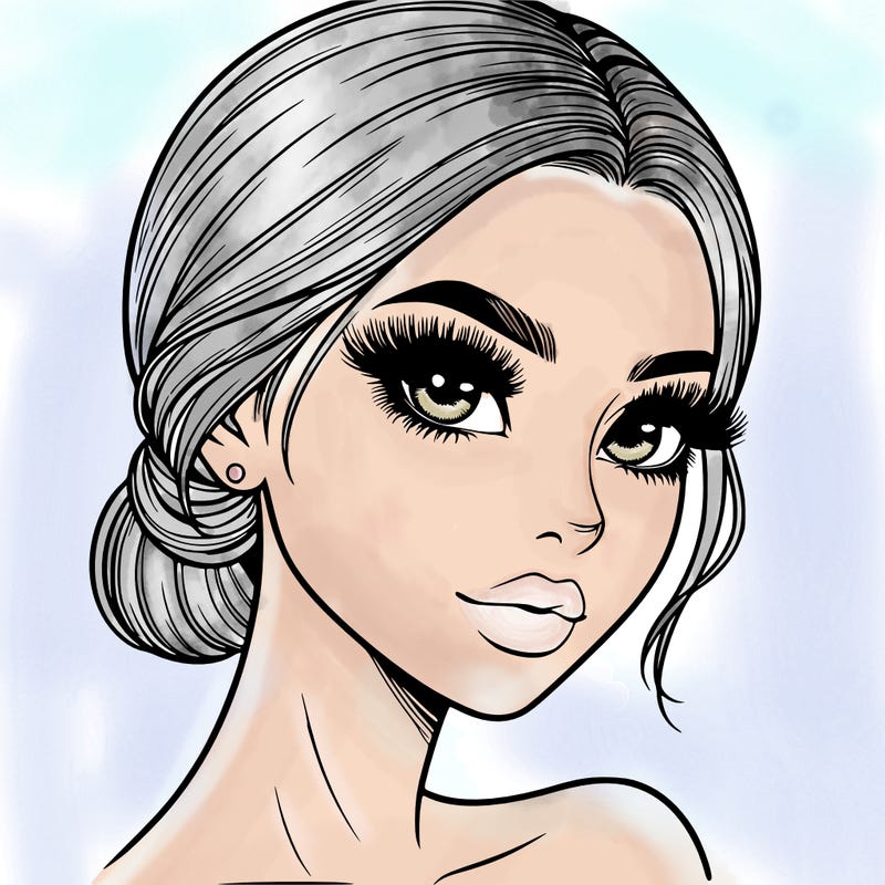 realistic girl with lashes