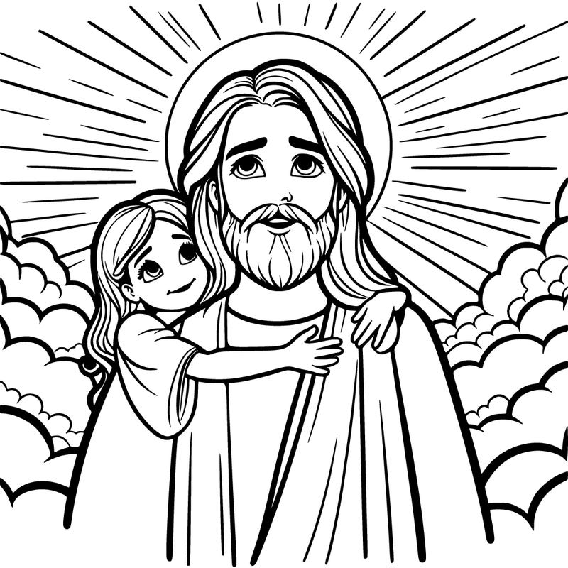 jesus and girl in heaven