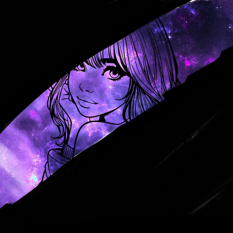 realistic girl with bangs looking over her shoulder