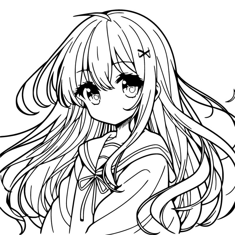 anime girl long hair