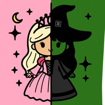 split princess and witch