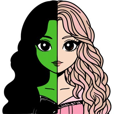 alphaba and glenda half and half