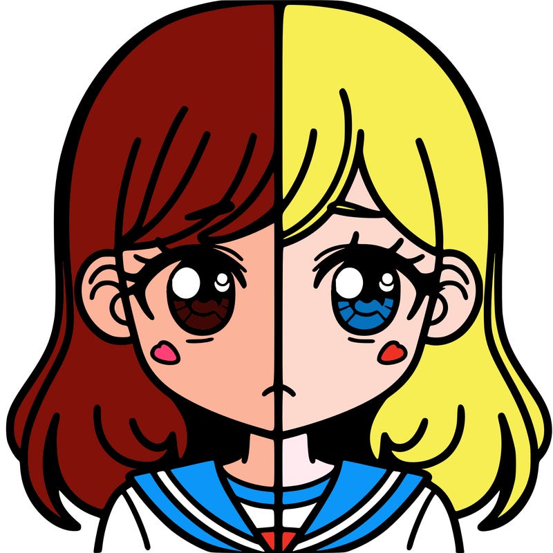 a split of a girl