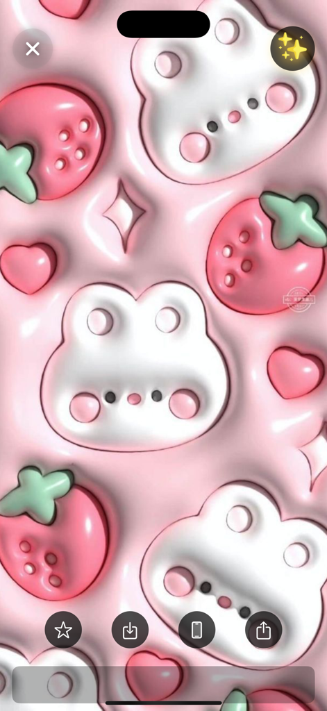 Puffy Kawaii Wallpaper - Un fondo de pantalla 4K de arcilla esponjosa kawaii con lindos conejitos blancos y fresas rosas en una estética rosa pastel