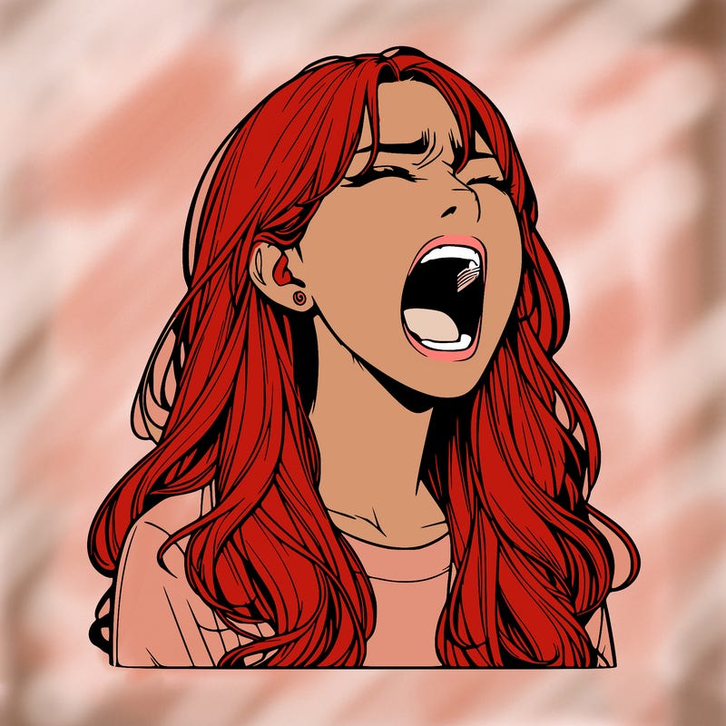 screaming realistic, girl