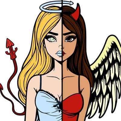 devil vs angel realistic girl