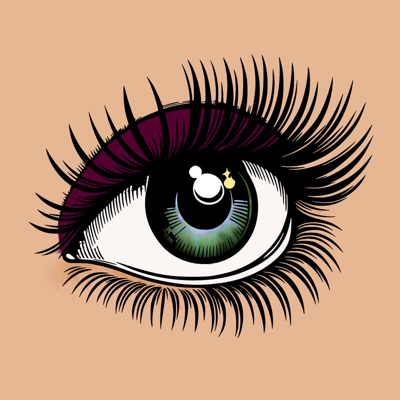 realistic eye long eylashes