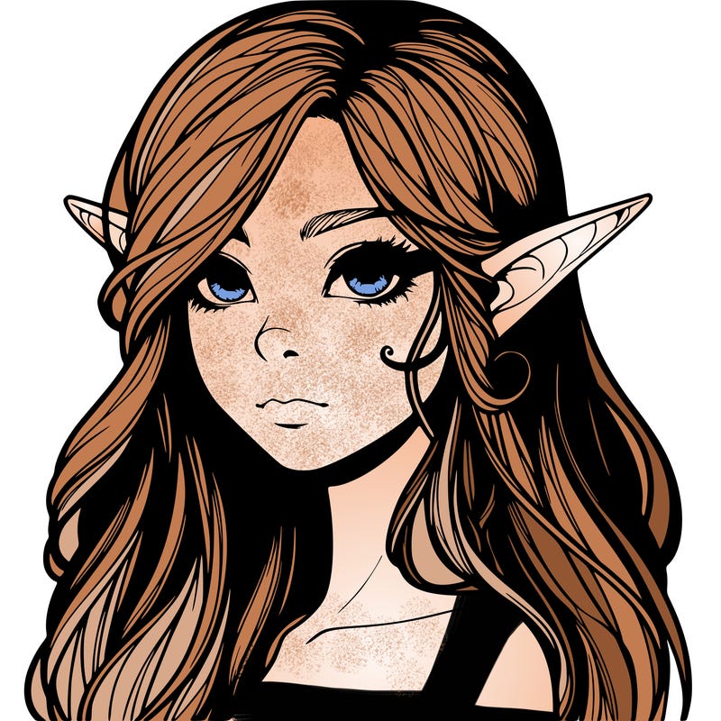 elf girl realistic dark fantasy