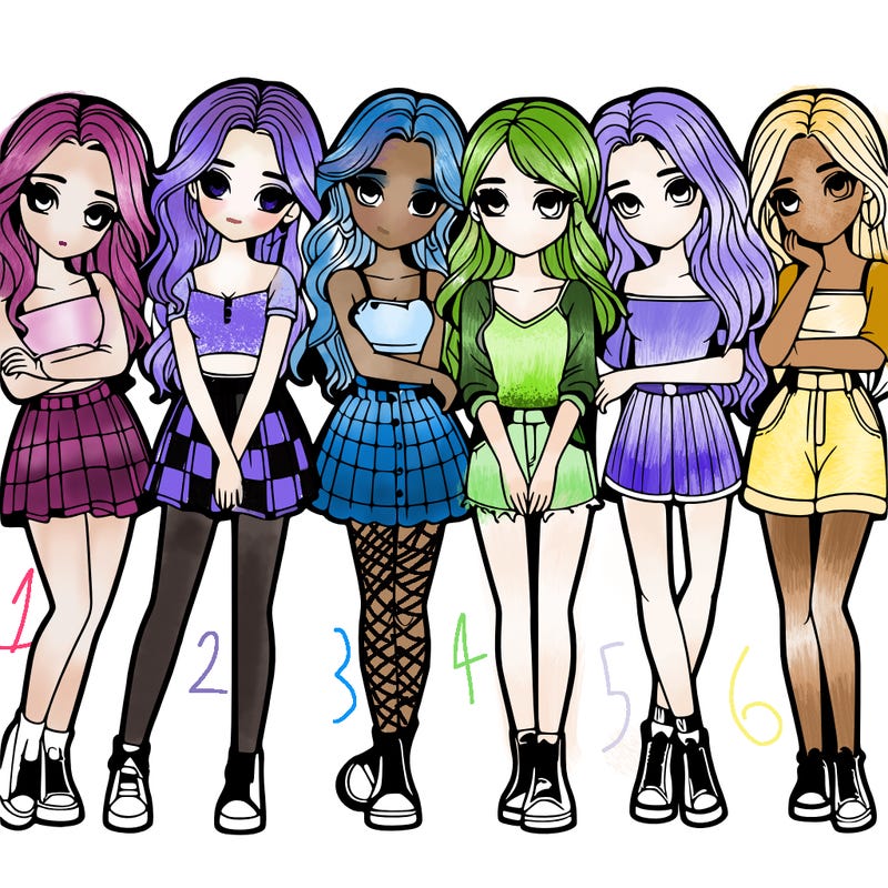 a group of girls realistic