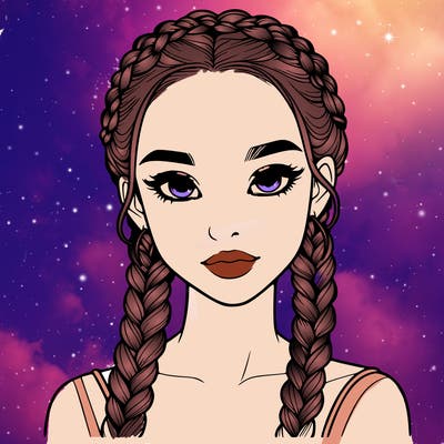 realistic girl with braids