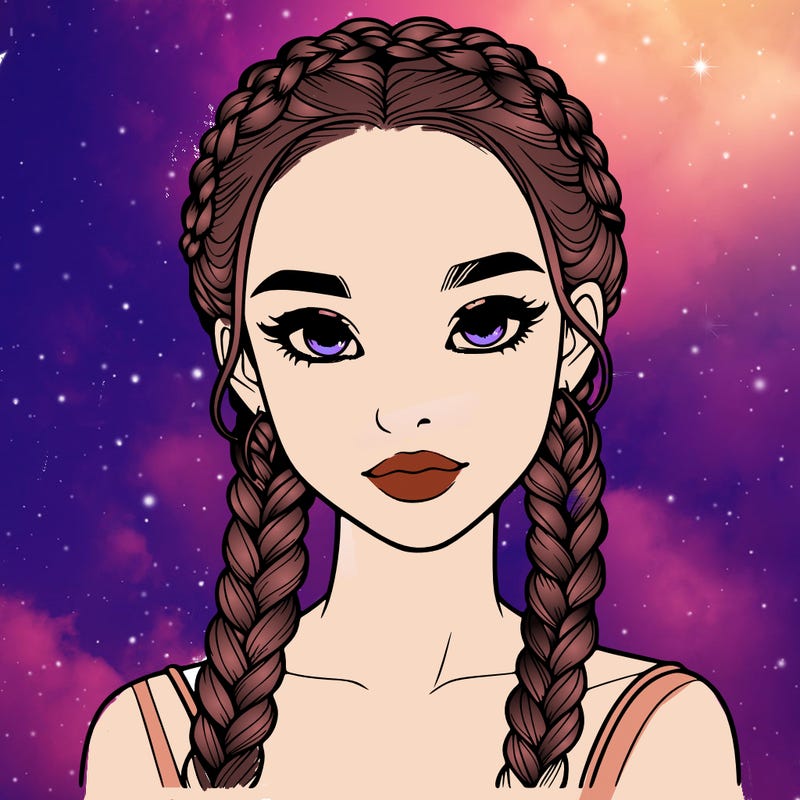 realistic girl with braids