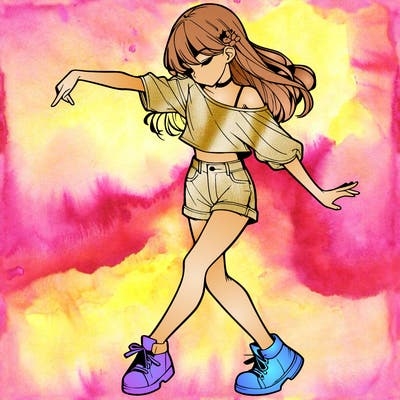 realistic girl danceing