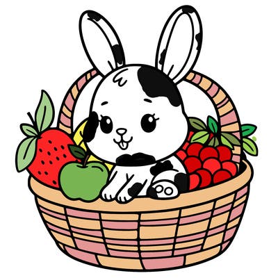 bunny in a fruit basket