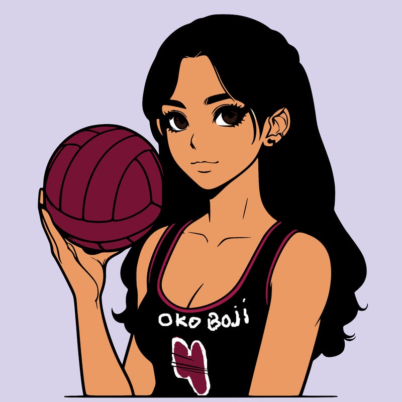 realistic girl  with volleyball