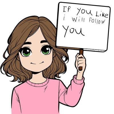 realistic girl holding up a sign