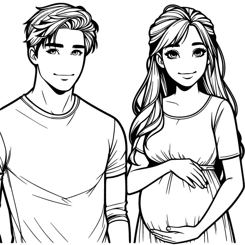 realistic teenage couple with a kid and the mom is pregnant