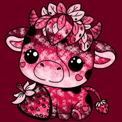 cute strawberry cow