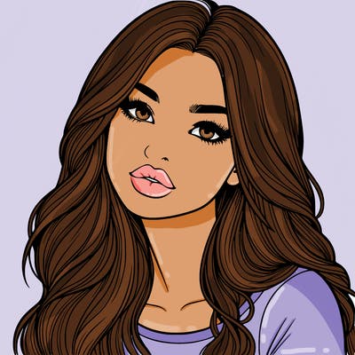realistic girl with hair on her hair and lips