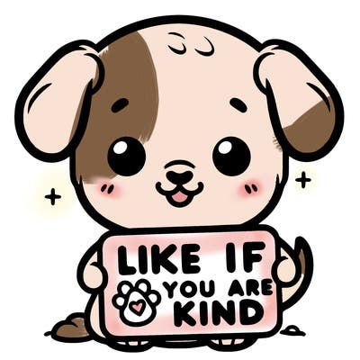 make a sign that says like if you are kind with a cute little dog