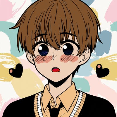 manga boy blushing
